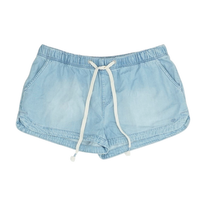 Blue Solid Knit Shorts