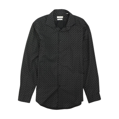 Black Geometric Long Sleeve Button Down