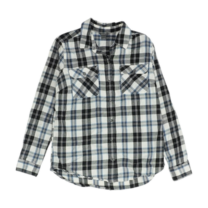 White Plaid Flannel Button Down