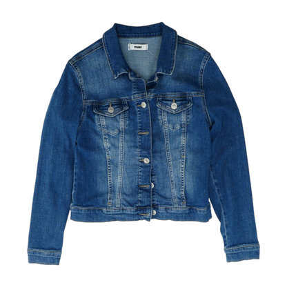 Blue Solid Denim Jacket