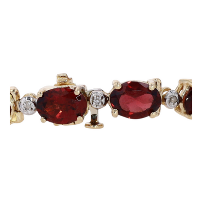 14K Yellow Gold Garnet Tennis Bracelet
