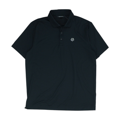 Black Solid Short Sleeve Polo