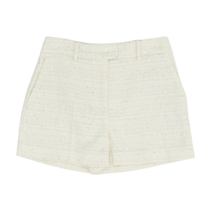 Cream Solid Chino Shorts