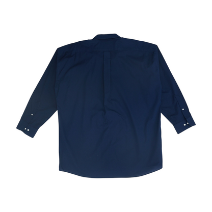 Navy Big & Tall Solid Long Sleeve Button Down
