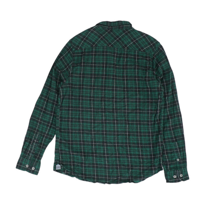 Green Plaid Flannel Button Down