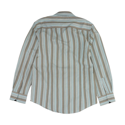 Green Striped Long Sleeve Button Down