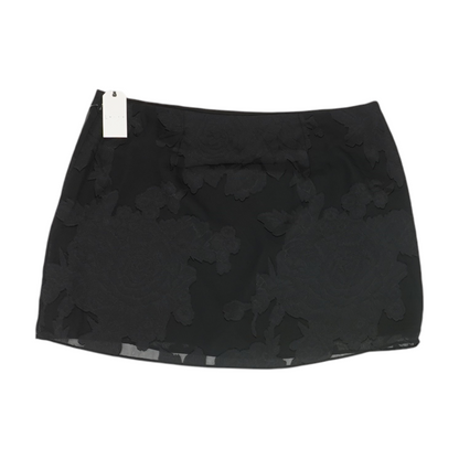 Black Floral Mini Skirt
