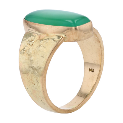 14K Yellow Gold Chrysoprase Fashion Ring