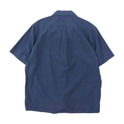 Navy Solid Short Sleeve Button Down