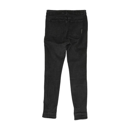 Black Solid High Rise Skinny Leg Jeans