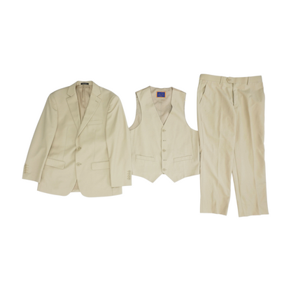 Beige Solid Suit