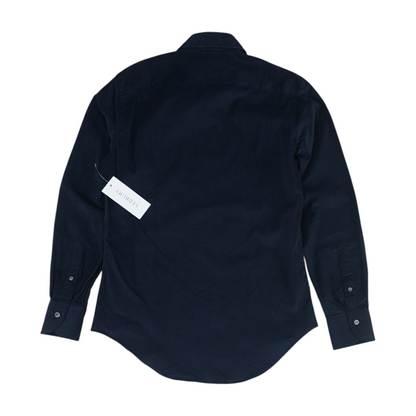 Navy Solid Flannel Button Down