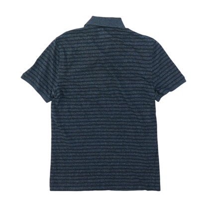Blue Striped Short Sleeve Polo