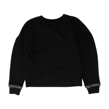 Black Solid Sweatshirt Pullover