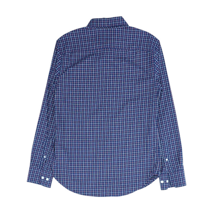 Navy Check Long Sleeve Button Down