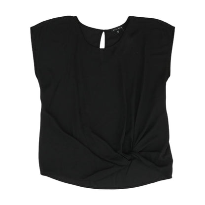 Black Solid Short Sleeve Blouse
