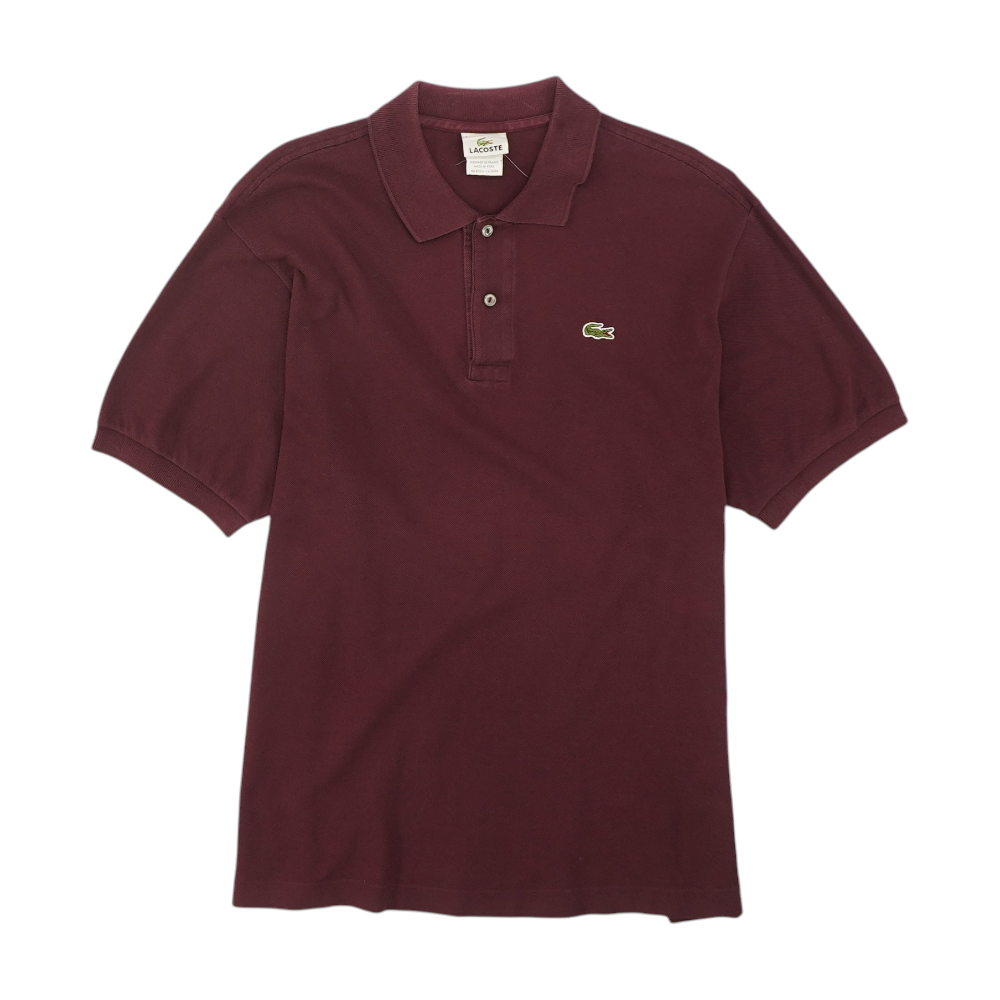 Burgundy Solid Short Sleeve Polo