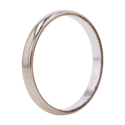 14K White Gold Band Ring