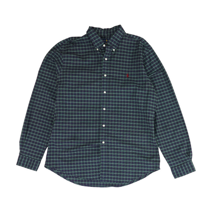 Blue Plaid Long Sleeve Button Down