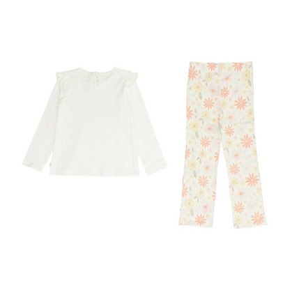 Beige Floral Long Sleeve Set