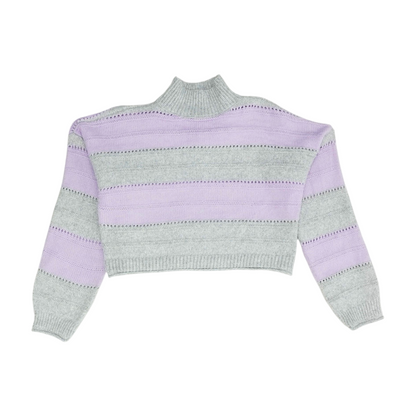 Lavender Striped Pullover Sweater