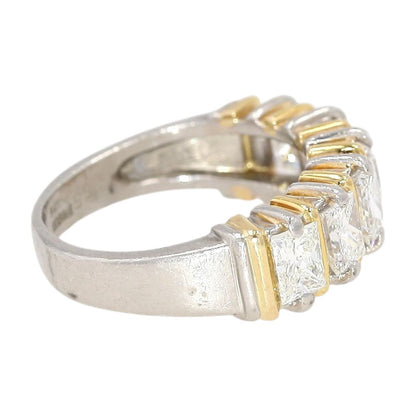 1.00 Ct Platinum Six Stone Radiant Cut Diamond/Lab Grown Diamond Band