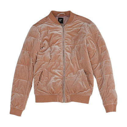 Pink Solid Bomber Jacket