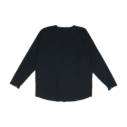 Black Solid Long Sleeve Button Down