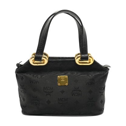 Black Visetos Nylon Mini Top Handle Bag