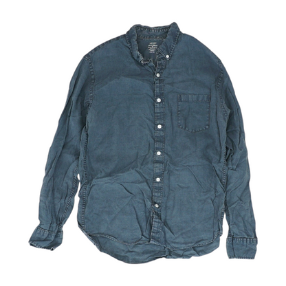 Gray Solid Long Sleeve Button Down