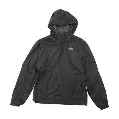 Black Solid Rain Jacket