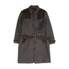 Brown Solid Leather Coat