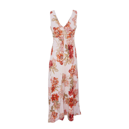 Pink Floral Midi Dress