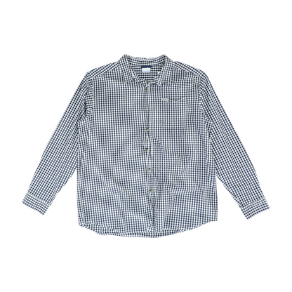 Navy Tall Check Long Sleeve Button Down