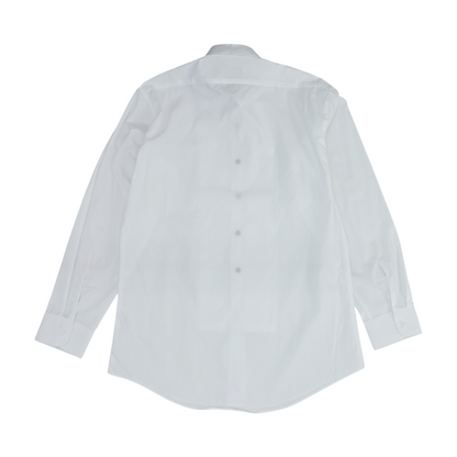 White Solid Tuxedo Button Down