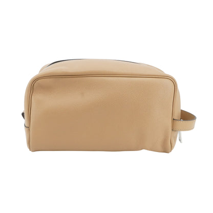 Beige Leather Toiletry Case