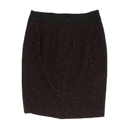 Burgundy Embroidery Detail Mini Skirt