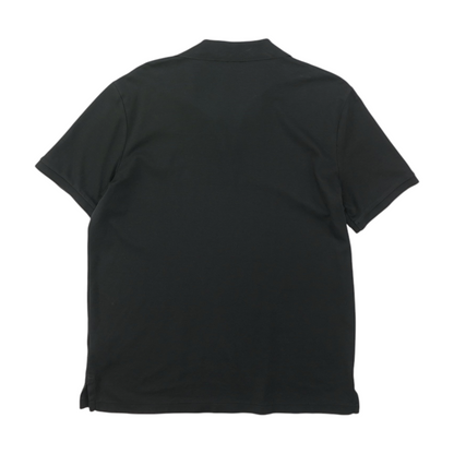 Black Solid Short Sleeve Polo