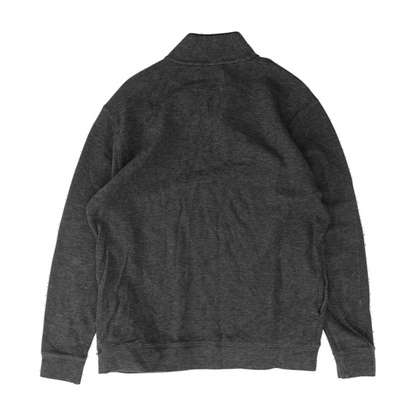 Gray Solid 1/4 Zip Sweater
