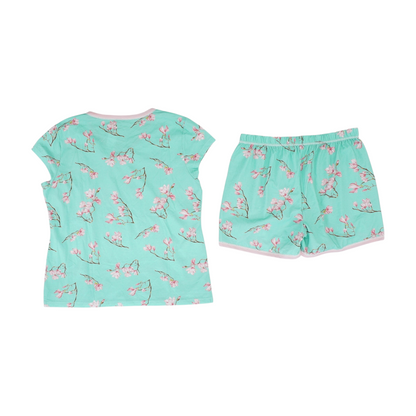 Green Floral Pajama Set
