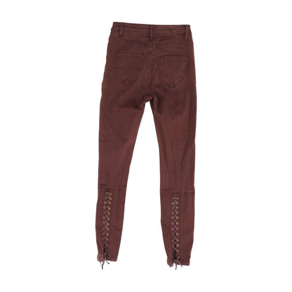 Burgundy Solid Jeans