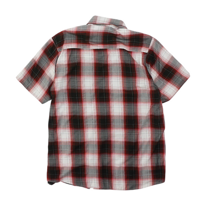 Red Plaid Short Sleeve Button Down