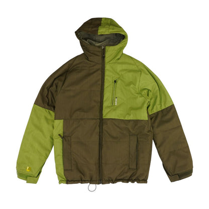 Green Color Block Ski Coat
