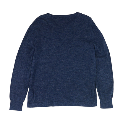 Blue Solid Pullover Sweater
