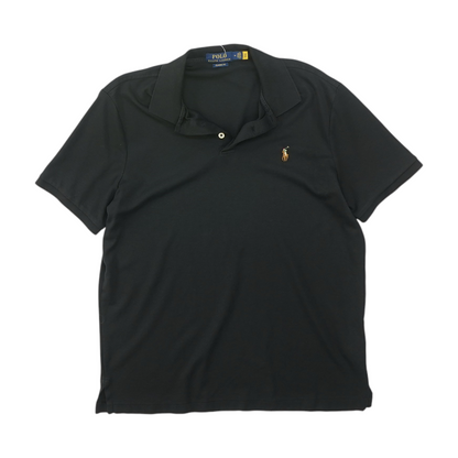 Black Solid Short Sleeve Polo