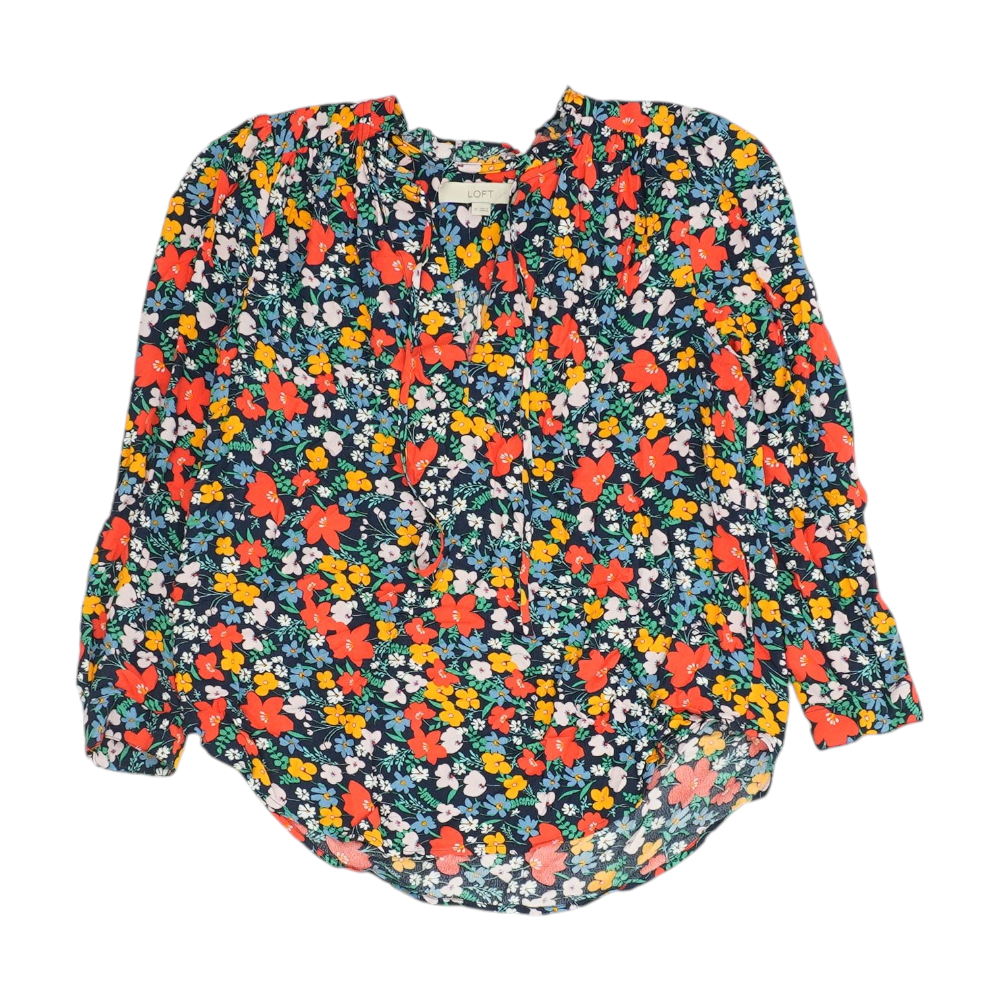 Navy Floral Blouse