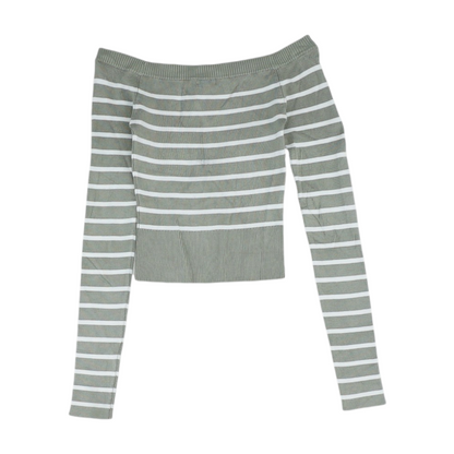 Green Striped Pullover Sweater