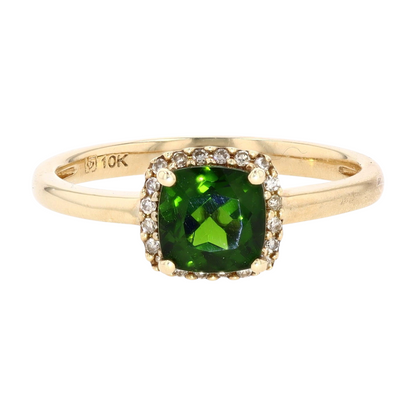 1 ctw 10K Yellow Gold Chrome Diopside Fashion Ring