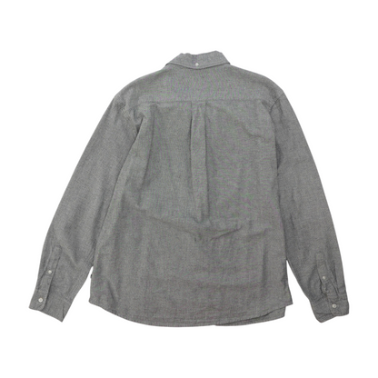 Gray Solid Long Sleeve Button Down