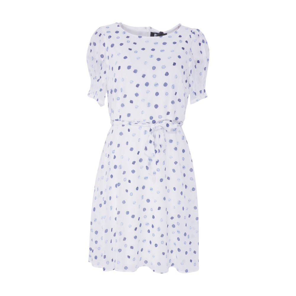 White Polka Dot Mini Dress